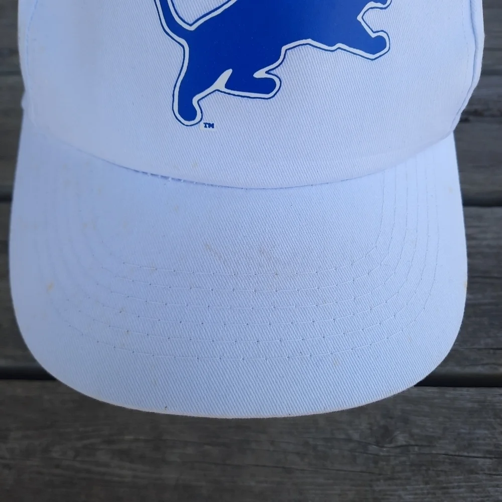 Vintage 90s Detroit Lions Kmart Promo Stadium Game Day White Trucker Hat *FLAWS*